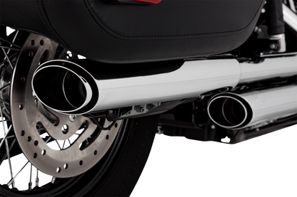 Vance & Hines Twin Slash 3" PCX Chrome Mufflers for 2018-24 Harley Softail FLHC