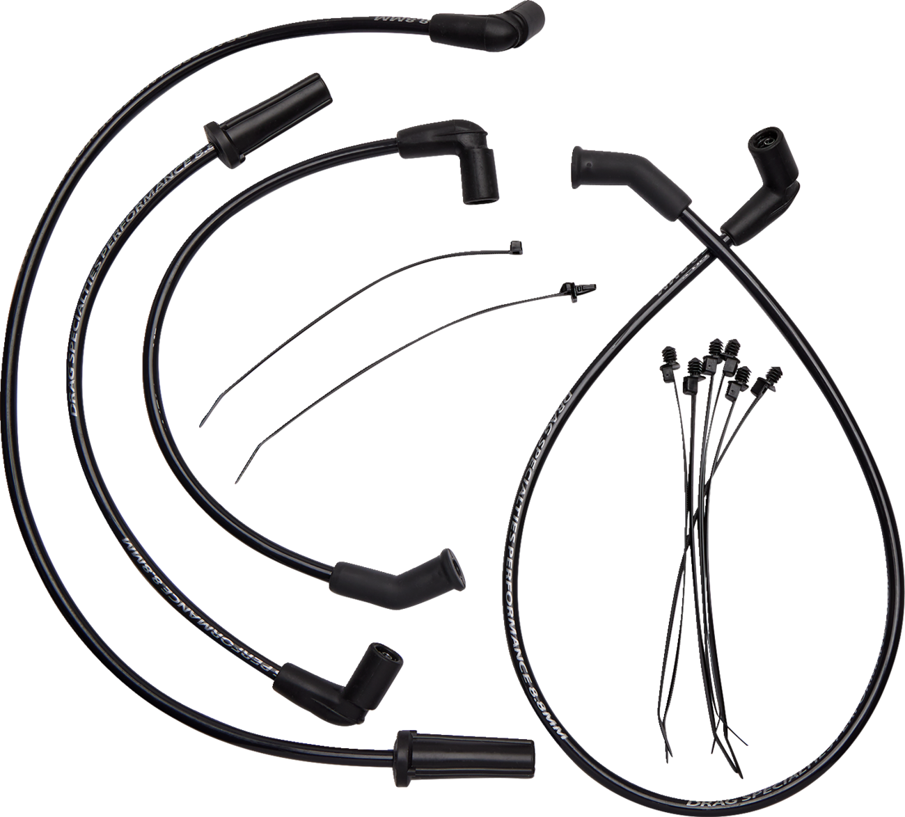 Drag Specialties 8.8mm Black Spark Plug Wire Set for 2018-2023 Harley Softail M8
