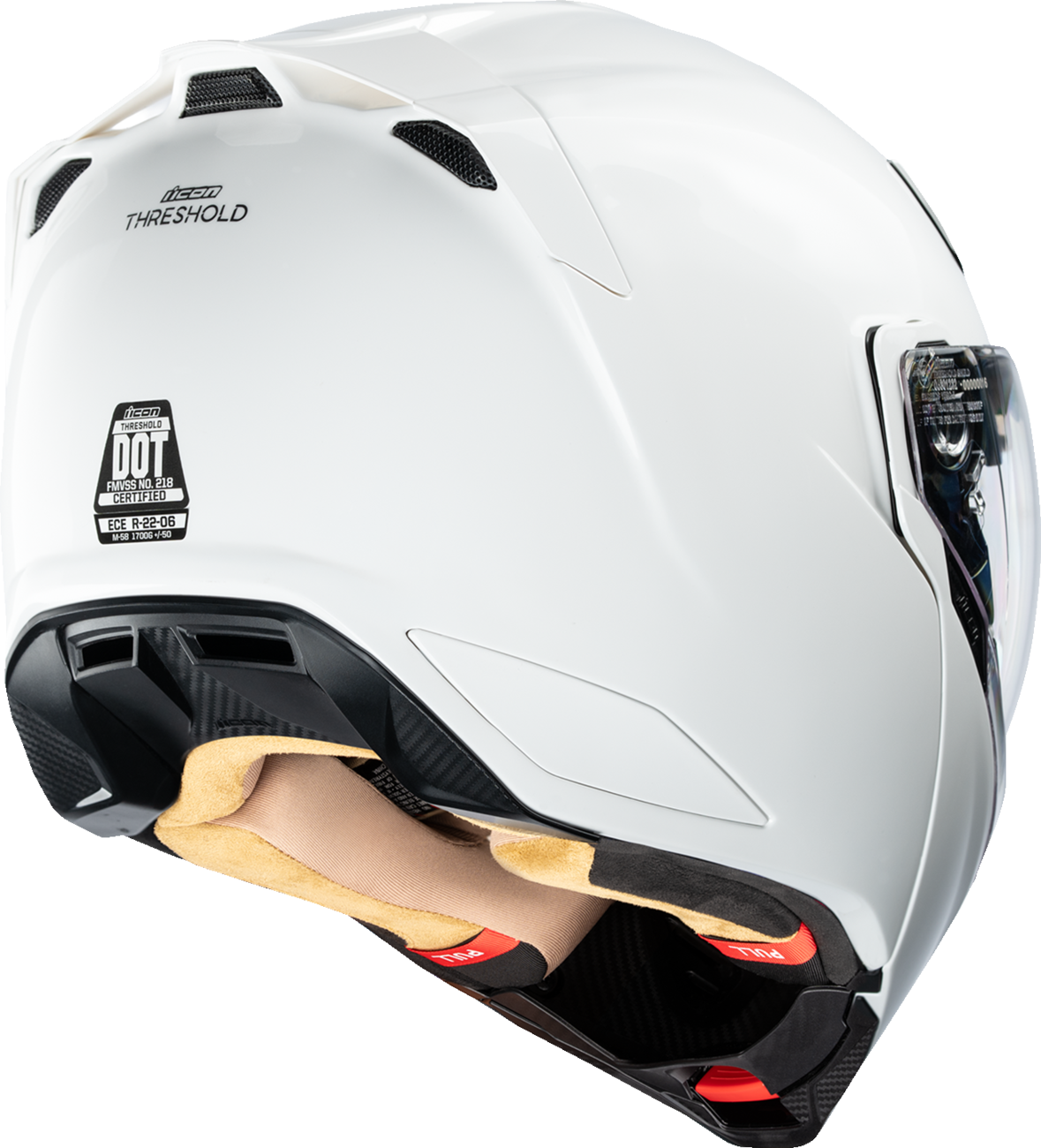 Icon Threshold Solid White Gloss Modular Full Face Adult Motorcycle Helmet