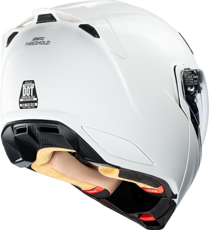 Icon Threshold Solid White Gloss Modular Full Face Adult Motorcycle Helmet