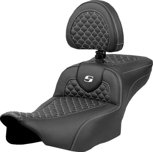 Saddlemen Extended Reach Roadsofa White Stitch Seat for 2023-2025 Harley Touring