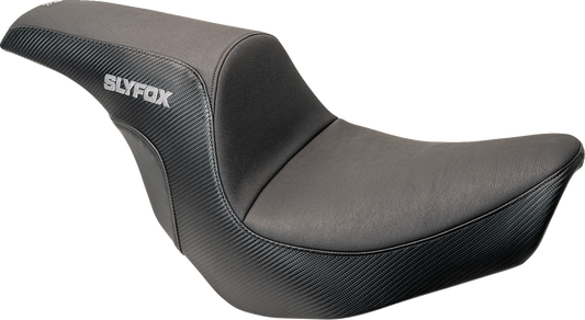 Slyfox Lowrider Smooth Carbon Fiber Seat fits 2018-2025 Harley Softail FXLR FLSB