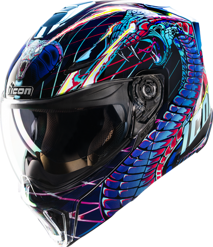 Icon Threshold Synthwave Lazer Cobra Modular Full Face Adult Motorcycle Helmet