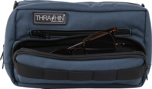 Thrashin Supply Blue Motorcycle Handlebar Storage Bag Plus for Harley THB-0026
