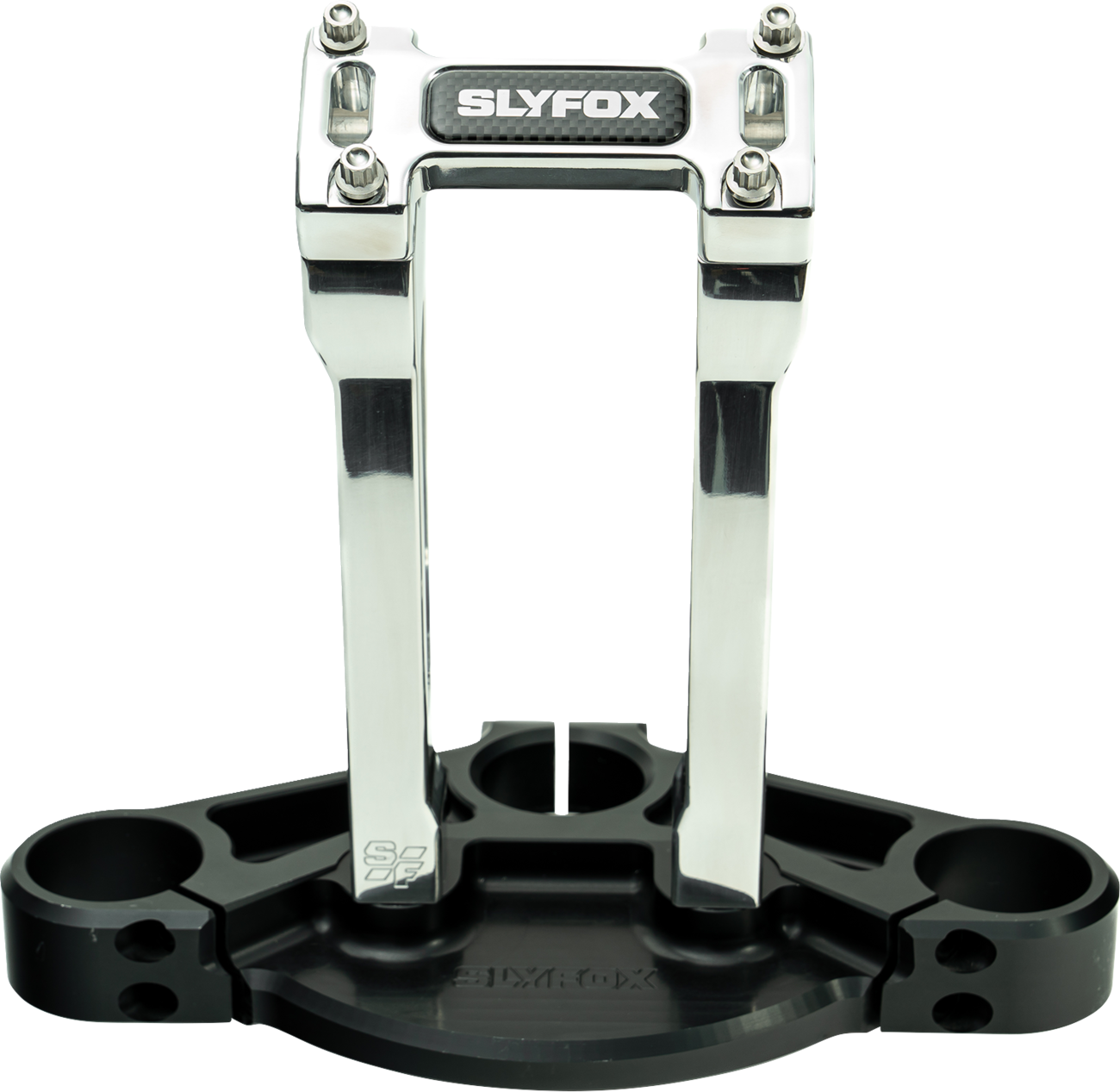 Slyfox Raw 8" Straight Riser & Top Clamp Kit for Harley Davidson 1" Handlebars