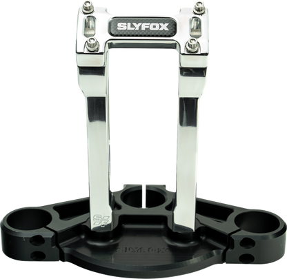 Slyfox Raw 8" Straight Riser & Top Clamp Kit for Harley Davidson 1" Handlebars