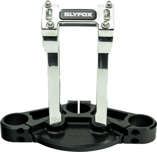 Slyfox Raw 8" Straight Riser & Top Clamp Kit for Harley Davidson 1" Handlebars
