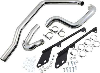 Bassani True Dual Crossover Header Pipes for 1986-2006 Harley Softail Fat Boy