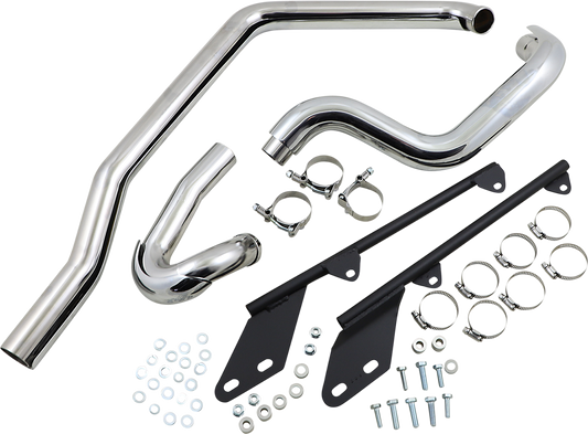 Bassani True Dual Crossover Header Pipes for 1986-2006 Harley Softail Fat Boy