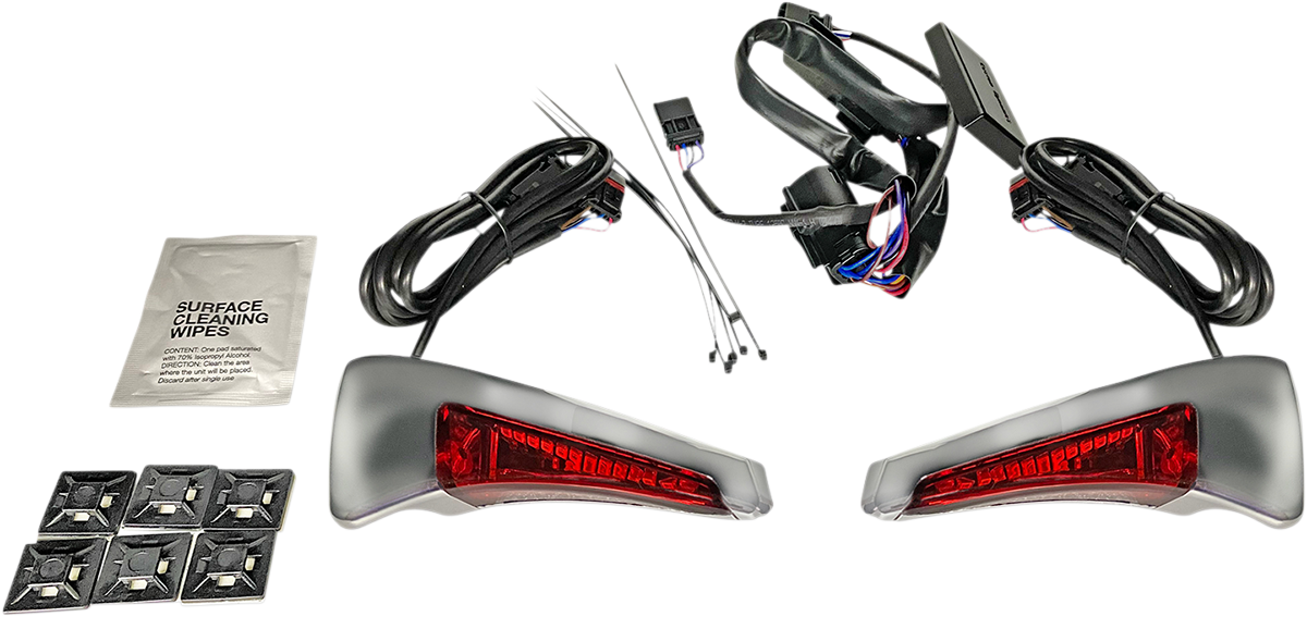 Custom Dynamics Backrest Chrome Red LED Lights 2014-2024 Harley Touring FLTRU
