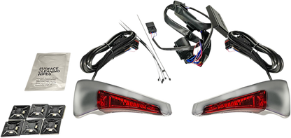 Custom Dynamics Backrest Chrome Red LED Lights 2014-2024 Harley Touring FLTRU