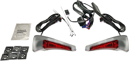 Custom Dynamics Backrest Chrome Red LED Lights 2014-2024 Harley Touring FLTRU