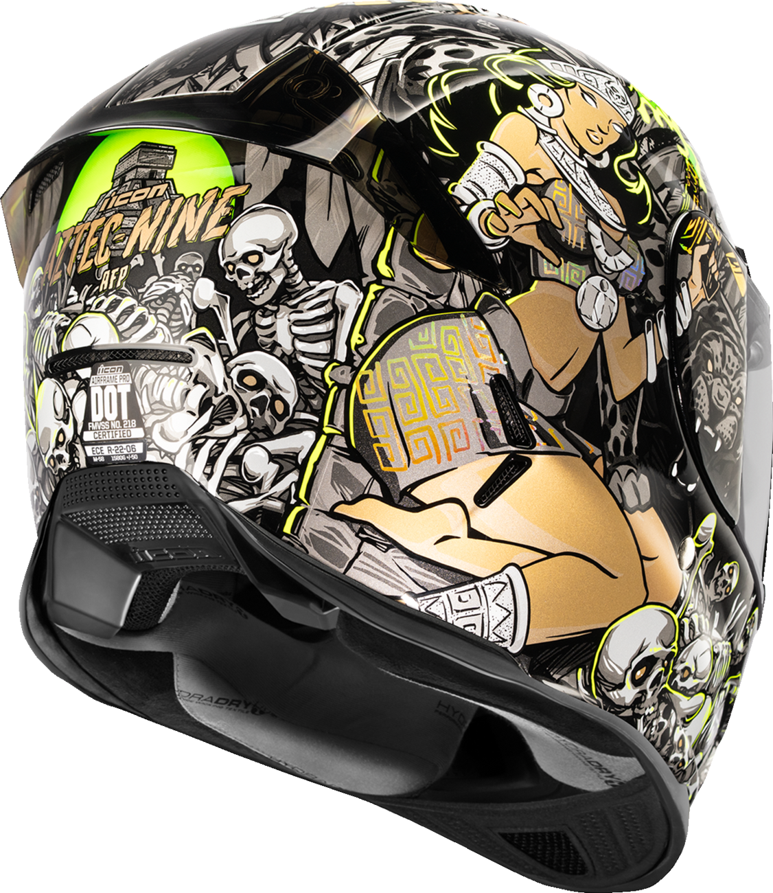 Icon Airframe Pro Aztec Nine Gold Full Face Adult Street Motorcycle Helmet