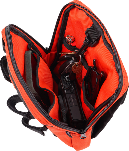 Thrashin Supply Orange Motorcycle Handlebar Storage Bag Slim for Harley THB-0035