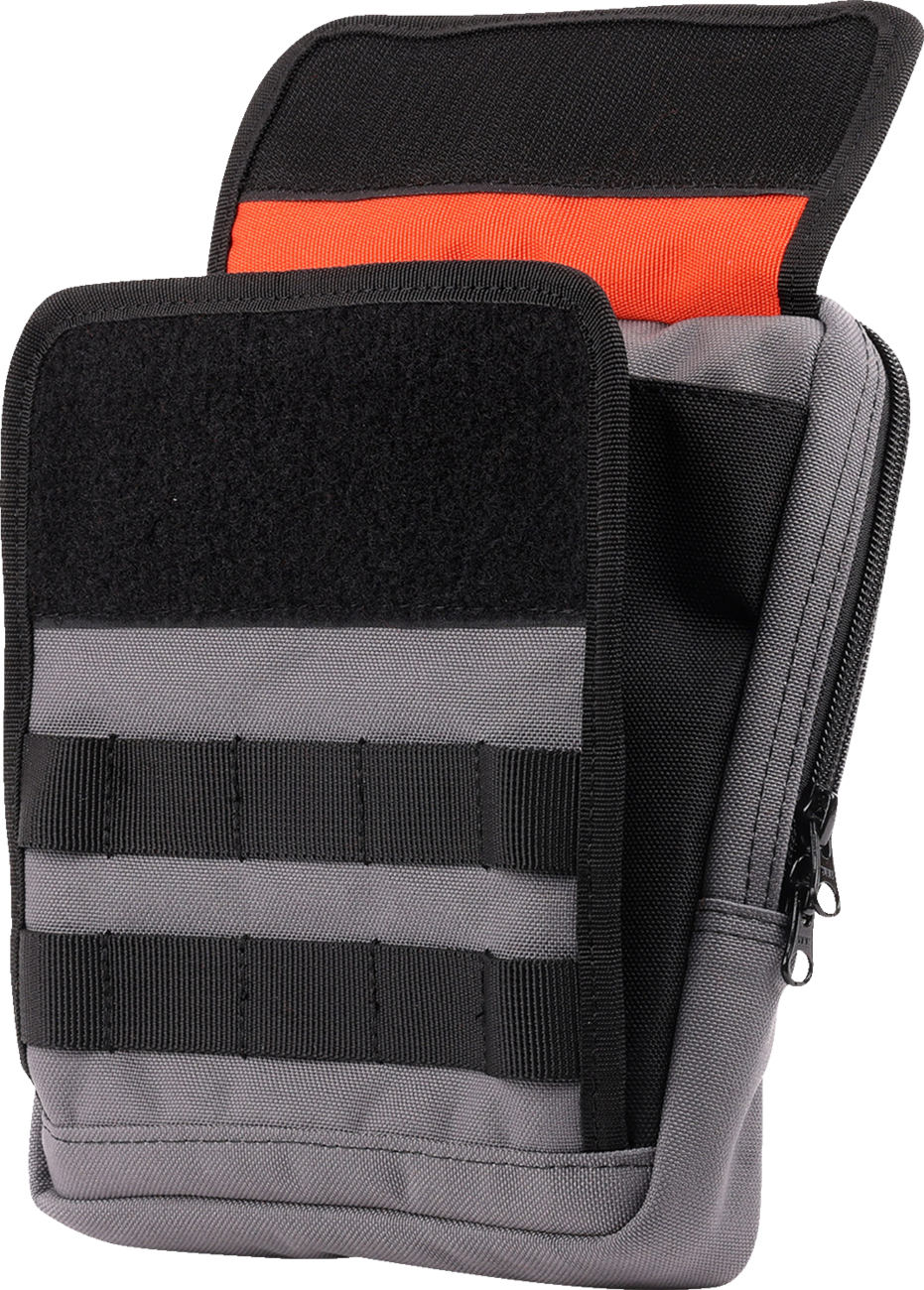 Thrashin Supply Gray Motorcycle Handlebar Storage Bag Slim for Harley THB-0030
