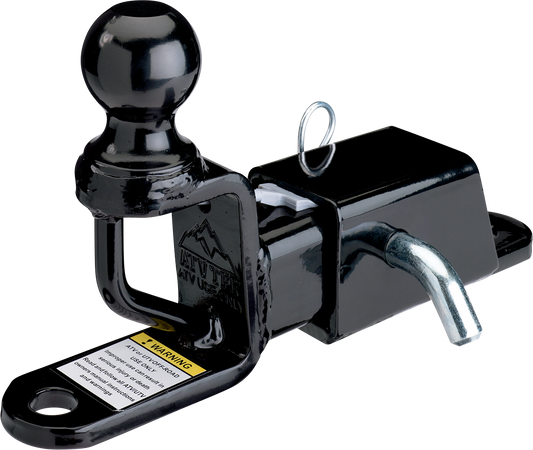 Moose Utility ATV UTV Side by Side Black 2" Trio HD Rear Receiver Hitch & Ball