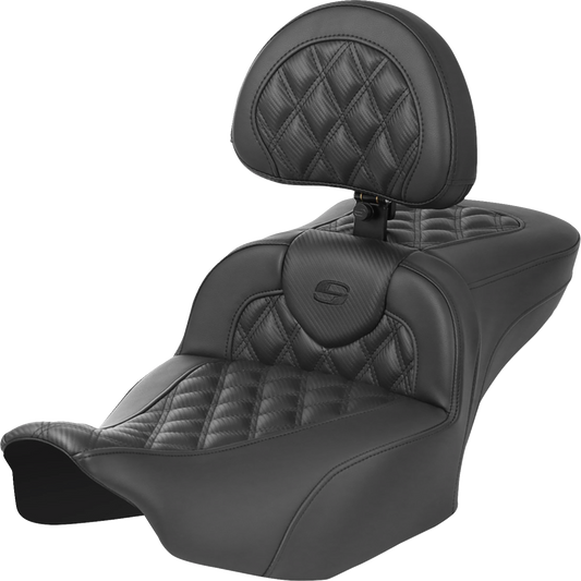 Saddlemen Roadsofa Black Lattice Extended Seat & Backrest 2023-25 Harley Touring