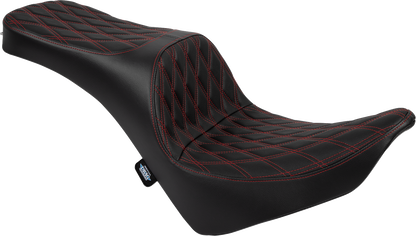 Drag Specialties Freedom Red Diamond Stitch Seat for 2018-2025 Harley Softail M8