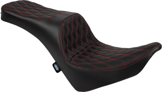 Drag Specialties Freedom Red Diamond Stitch Seat for 2018-2025 Harley Softail M8