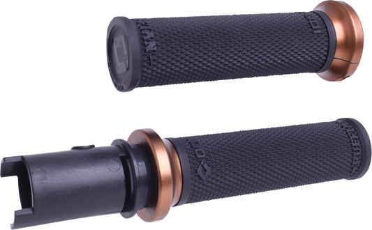 Odi Ruffian Lock-On Bronze Knurled Handlebar Grips 23-26 Harley Touring Softail