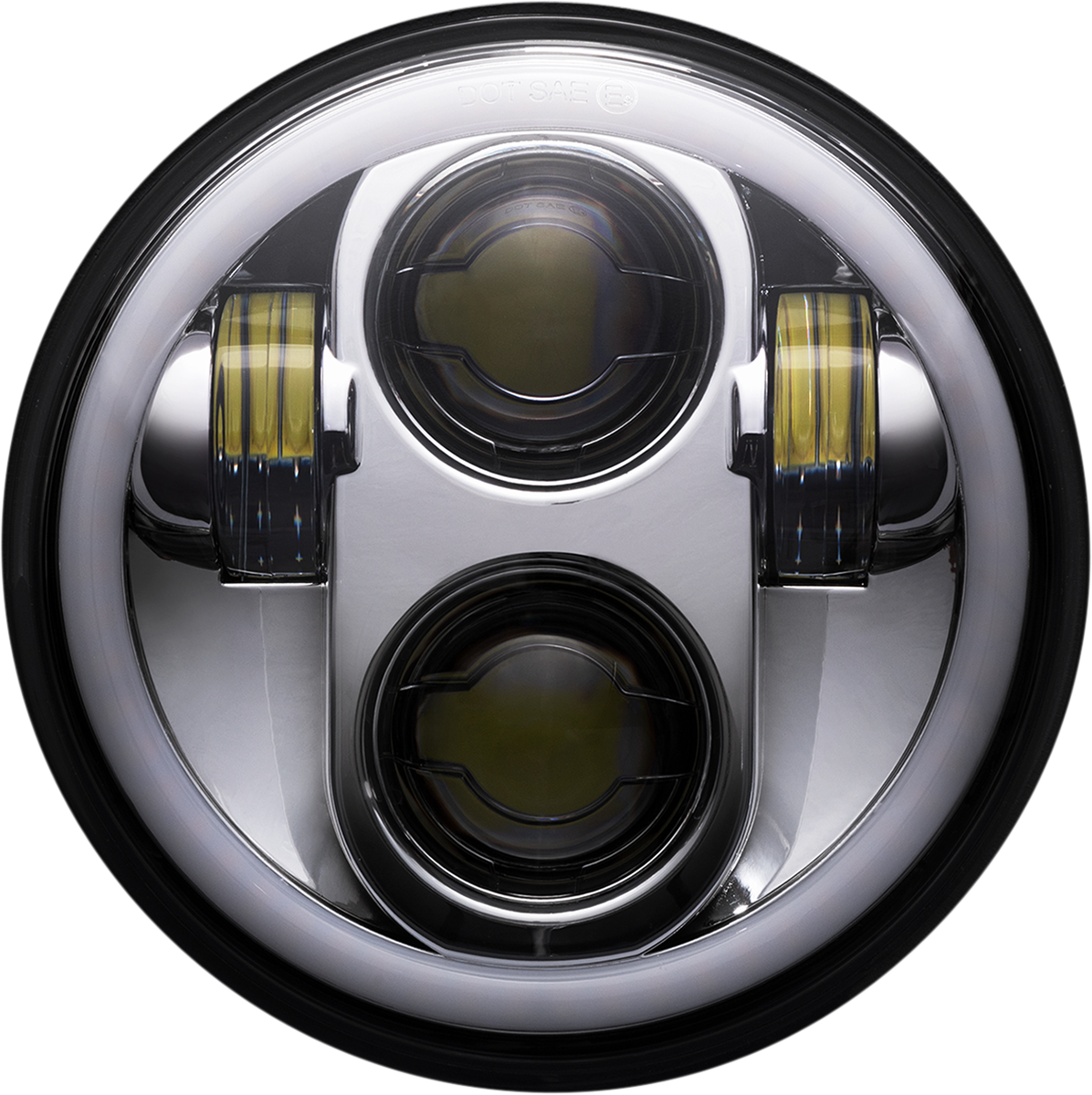 Custom Dynamics 5.75" Chrome Motorcycle LED Halo Headlamp 1957-2022 Harley