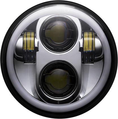 Custom Dynamics 5.75" Chrome Motorcycle LED Halo Headlamp 1957-2022 Harley