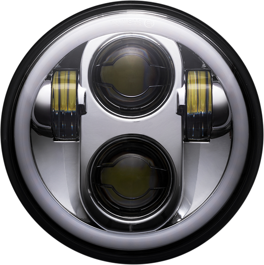 Custom Dynamics 5.75" Chrome Motorcycle LED Halo Headlamp 1957-2022 Harley