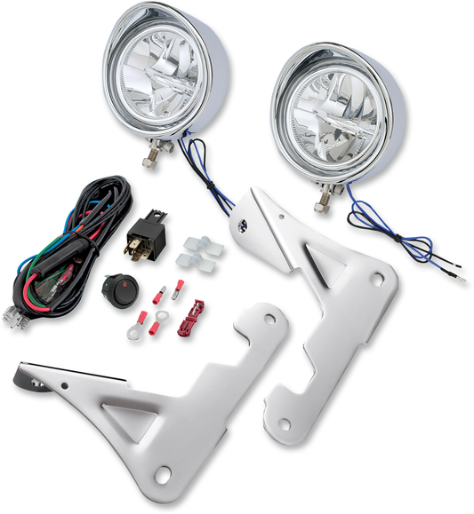 Show Chrome 3.5" LED Driving Spot Light Kit 1999-2020 Harley Touring FLHX FLHR