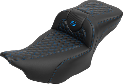 Saddlemen Roadsofa Blue Honeycomb Extended Gel Seat for 2023-2026 Harley Touring