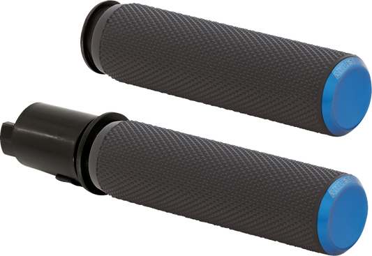Arlen Ness Knurled Blue TBW Handlebar Hand Grips for 2023-2024 Harley Touring