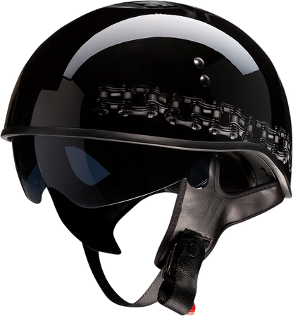 Z1R Vagrant Black FTW Unisex Adult Motorcycle Riding Street Racing Half Helmet