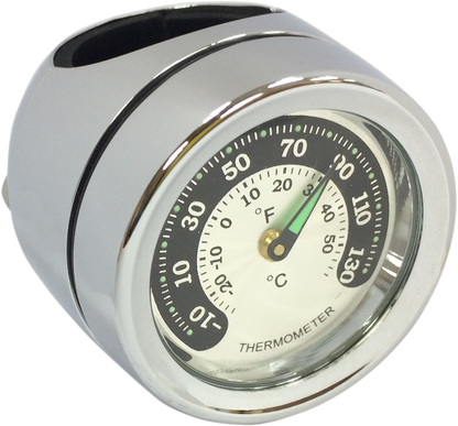 Drag Specialties Chrome 1.25" Handlebar Mount Thermometer Temp Gauge for Harley