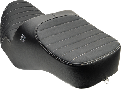 Slyfox Chariot Silver Classic Stitch Seat fits 2009-2025 Harley Touring FLH FLT