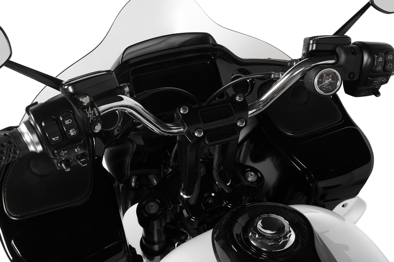 Thrashin Black 8" Straight Gauge Cutout Handlebar Risers for 2018-2025 Softail