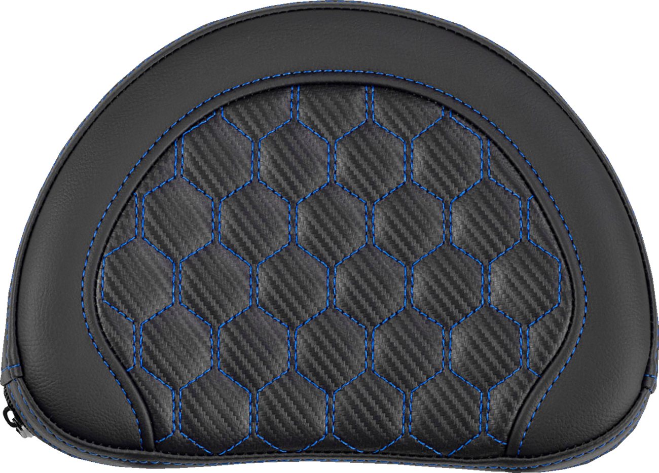 Saddlemen Contour Blue Carbon Honeycomb Stitch Sissy Bar Backrest Pad for Harley