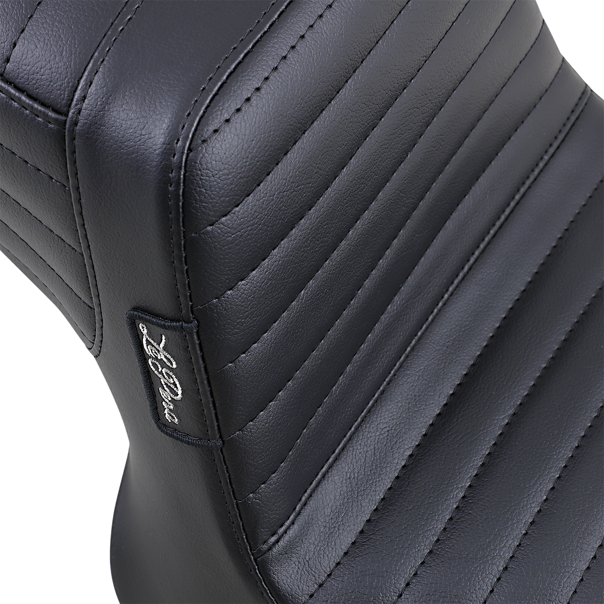 Le Pera Tailwhip Pleated Black 2-Up Seat 1982-1994 Harley FXRC FXRS FXR FXRDG