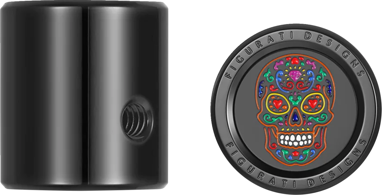 Figurati Designs Sugar Skull Black Heel-Toe Shifter Cover 1980-2023 Harley