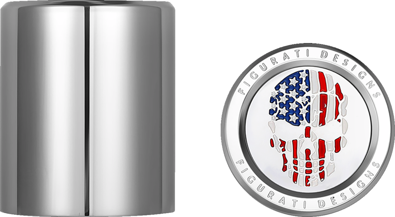 Figurati Skull USA Flag Medium Magnetic Docking Hardware Covers for Harley