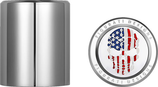 Figurati Skull USA Flag Medium Magnetic Docking Hardware Covers for Harley