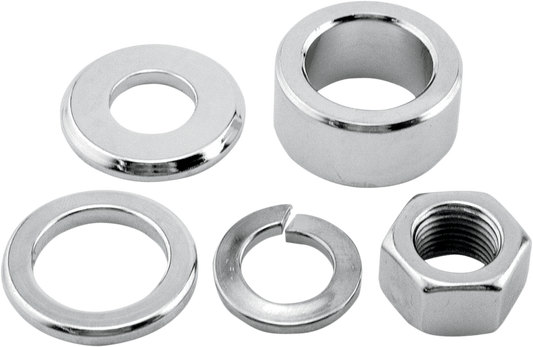 Colony Chrome Front Wheel Axle Spacer Nut Kit 2000-2007 Harley Dyna Sportster