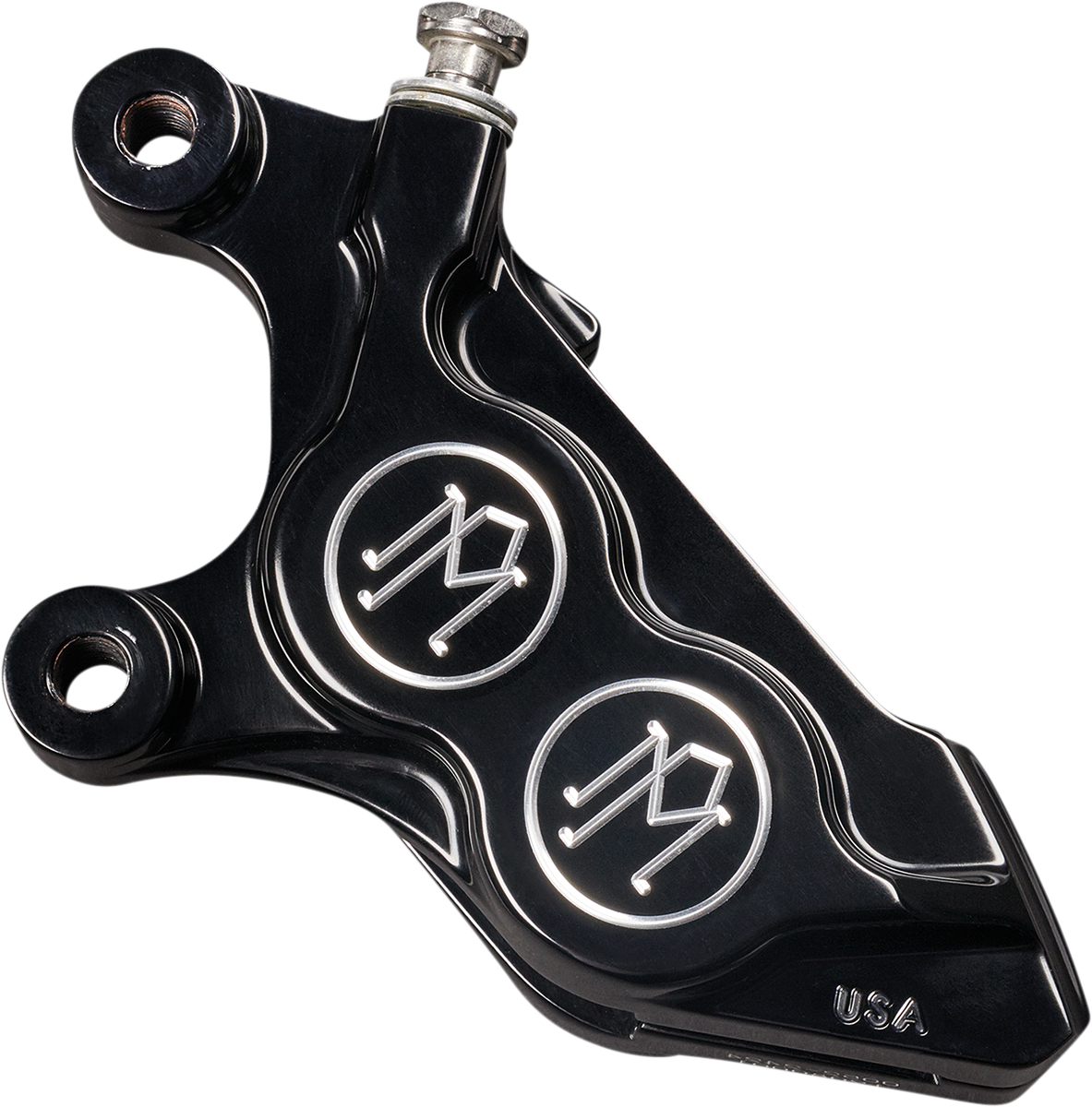 Performance Machine Black Front Left Side 4 Piston Brake Caliper for Harley