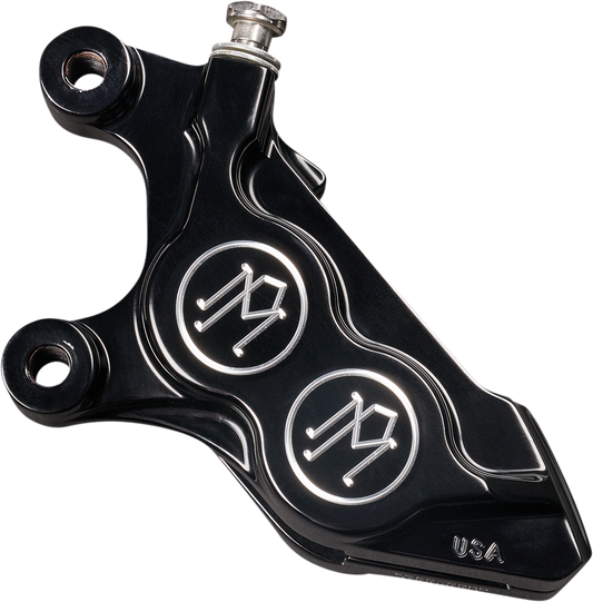 Performance Machine Black Front Left Side 4 Piston Brake Caliper for Harley