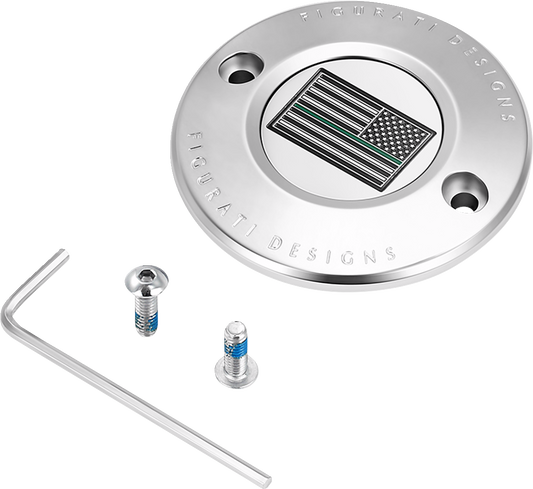 Figurati Designs Green Line Flag Timing Points Cover for 2017-2023 Harley M8