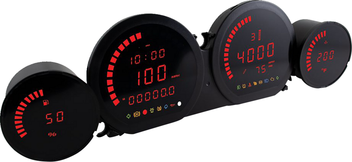 Koso HD-03L Red LCD Multi-Function Digital Gauge Kit for 2014-24 Harley Touring