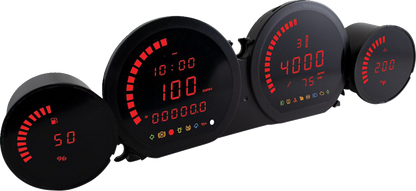 Koso HD-03L Red LCD Multi-Function Digital Gauge Kit for 2014-24 Harley Touring