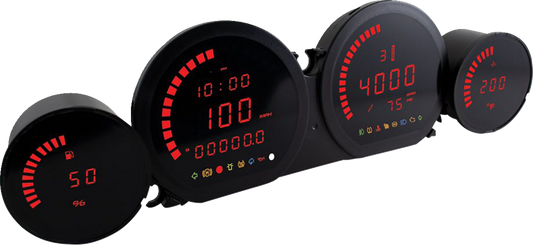 Koso HD-03L Red LCD Multi-Function Digital Gauge Kit for 2014-24 Harley Touring