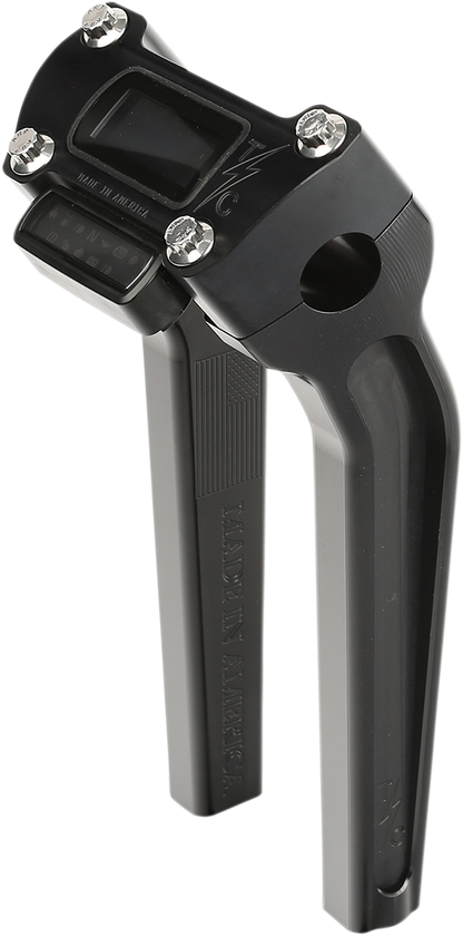 Thrashin Black 9.5" Pullback Gauge Cutout Handlebar Risers for 2018-2025 Softail