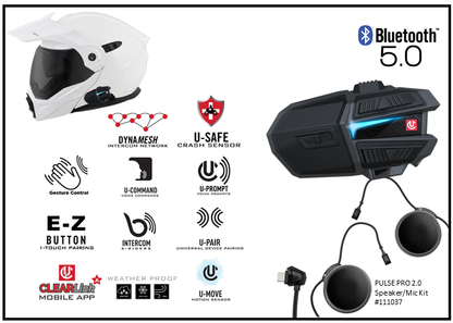 Uclear Motion Infinity Single Bluetooth Motorcycle Fullface Helmet Communicator