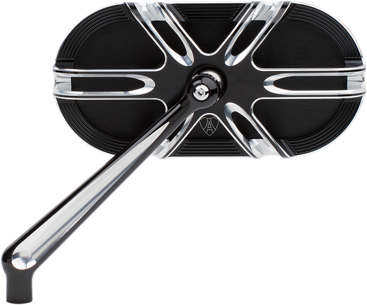 Arlen Ness Black Deep Cut Cage Series Left Side Screw in Motorcycle Mirror
