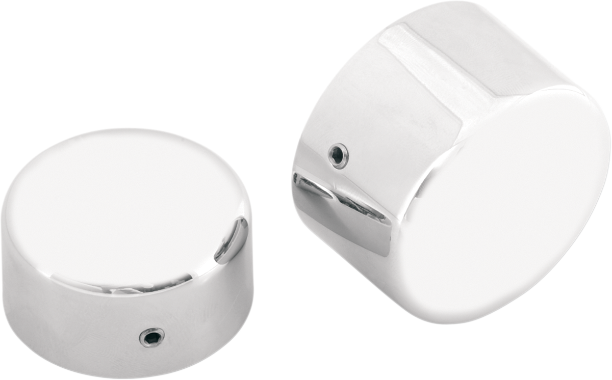 Drag Specialties Chrome Rear Axle Caps Covers 2008-2017 Harley FXD FXST FLST